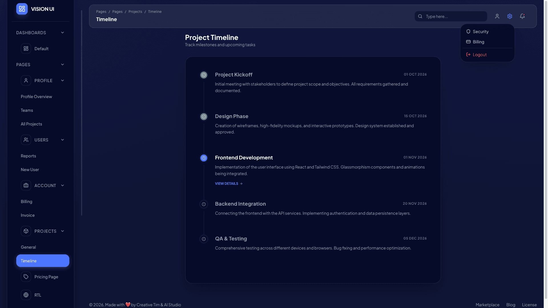 Vision UI Dashboard PRO Chakra