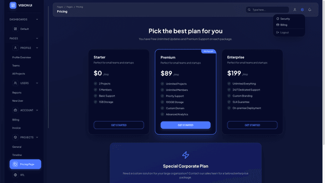 Vision UI Dashboard PRO Chakra