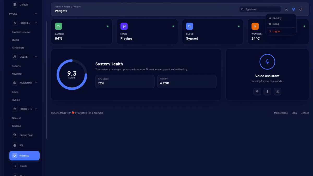 Vision UI Dashboard PRO Chakra