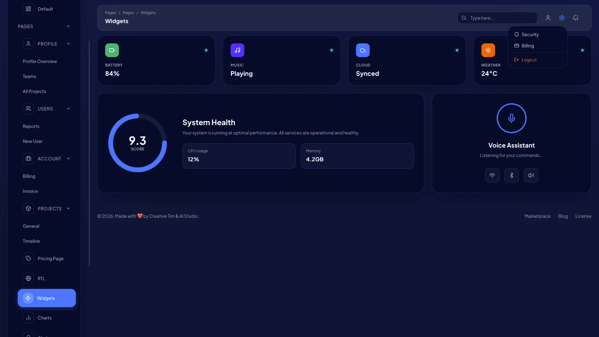 Vision UI Dashboard PRO Chakra