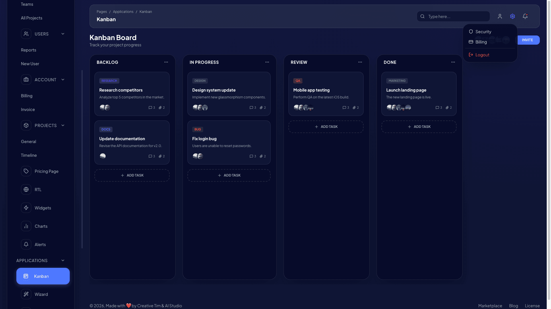 Vision UI Dashboard PRO Chakra