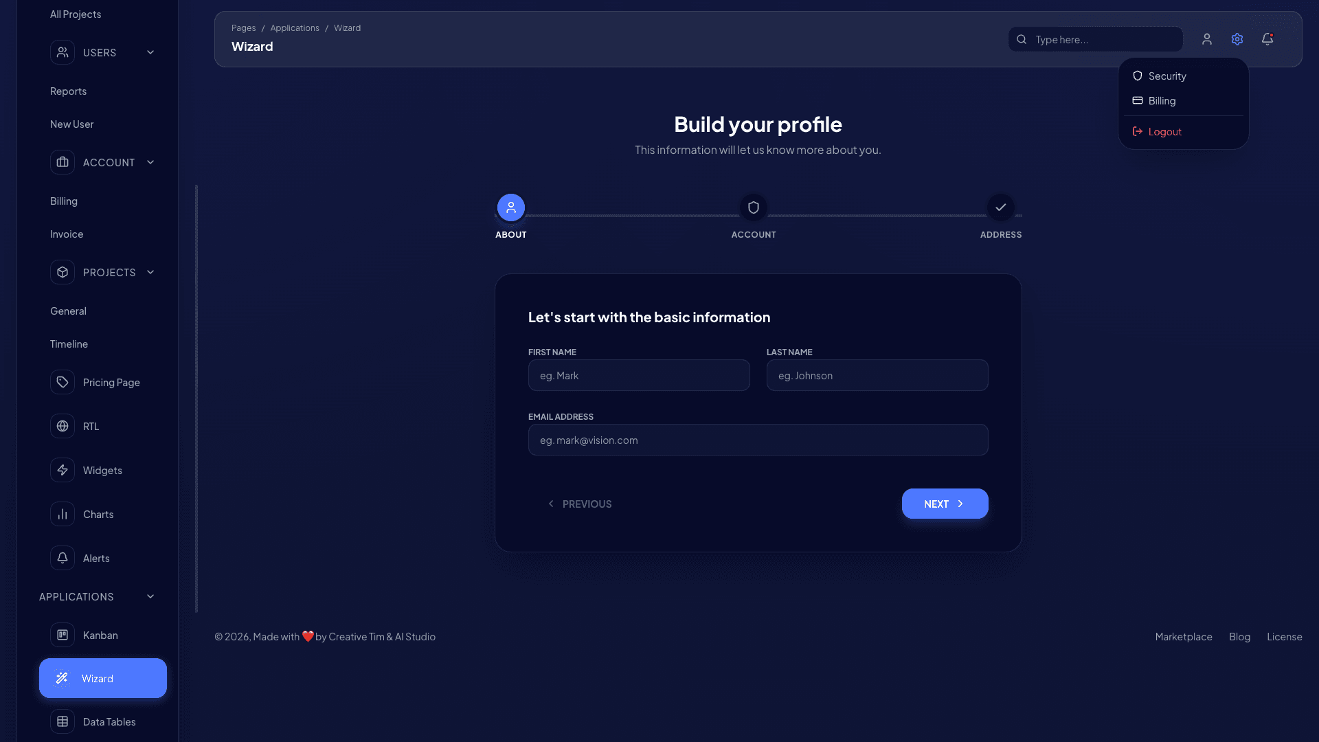 Vision UI Dashboard PRO Chakra
