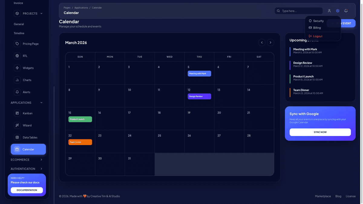 Vision UI Dashboard PRO Chakra