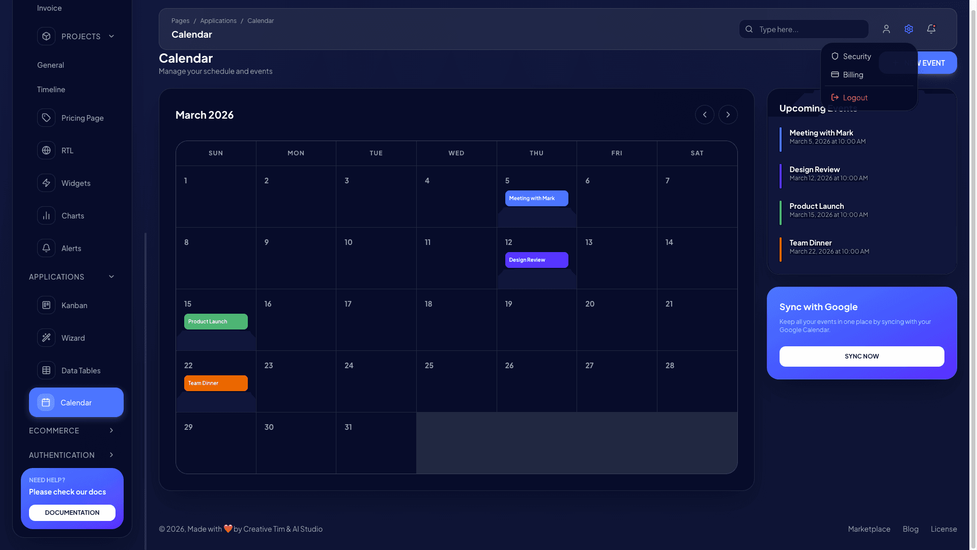 Vision UI Dashboard PRO Chakra