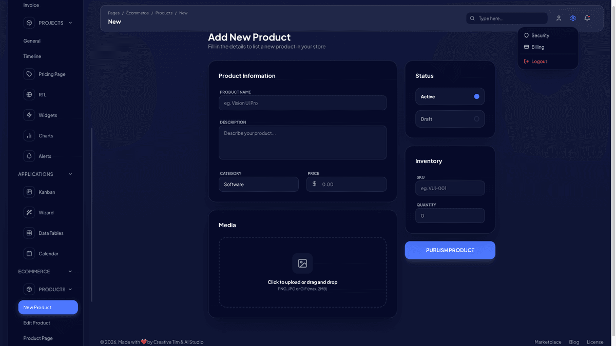 Vision UI Dashboard PRO Chakra