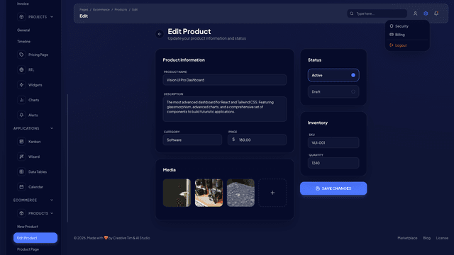 Vision UI Dashboard PRO Chakra