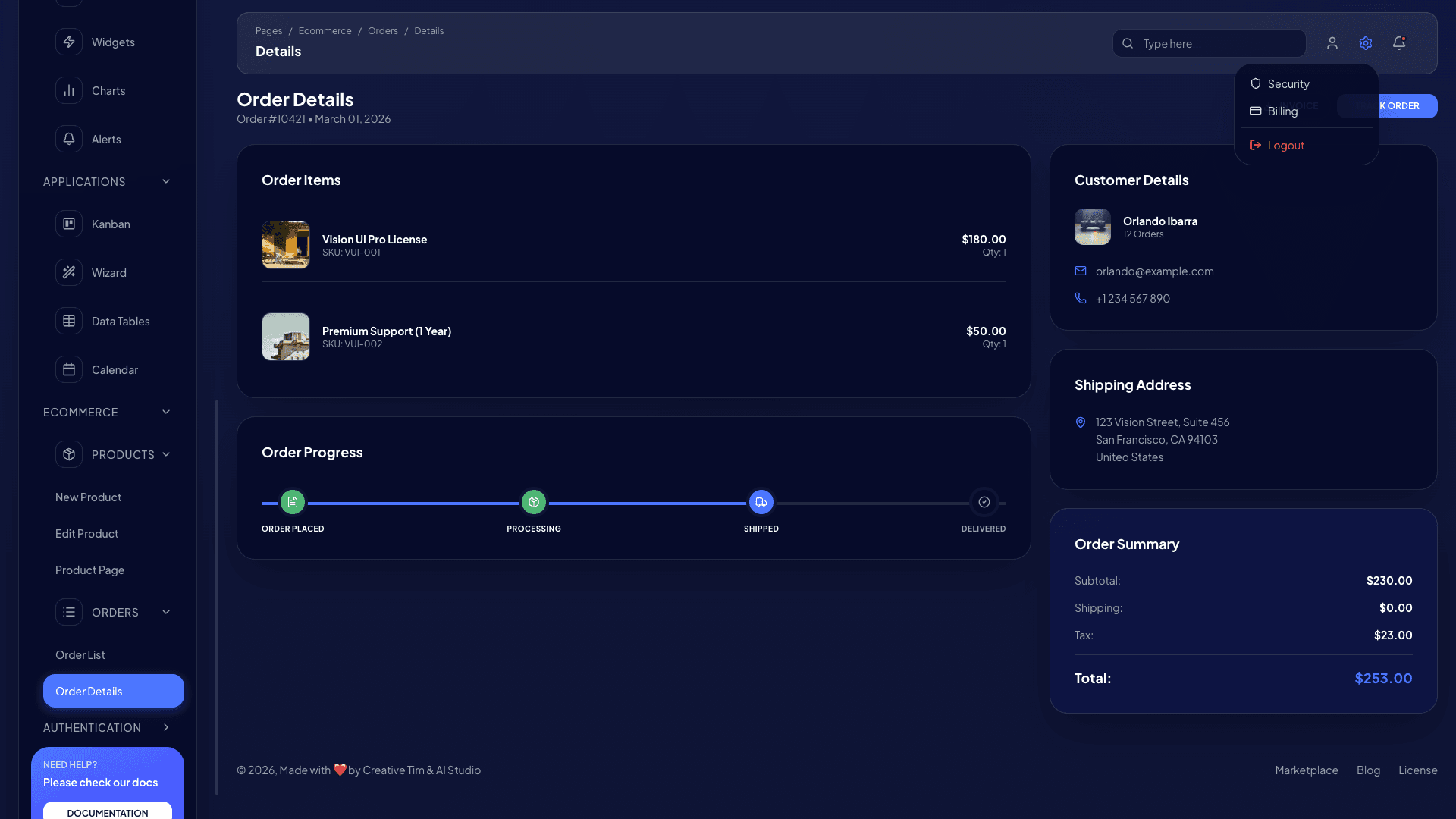 Vision UI Dashboard PRO Chakra