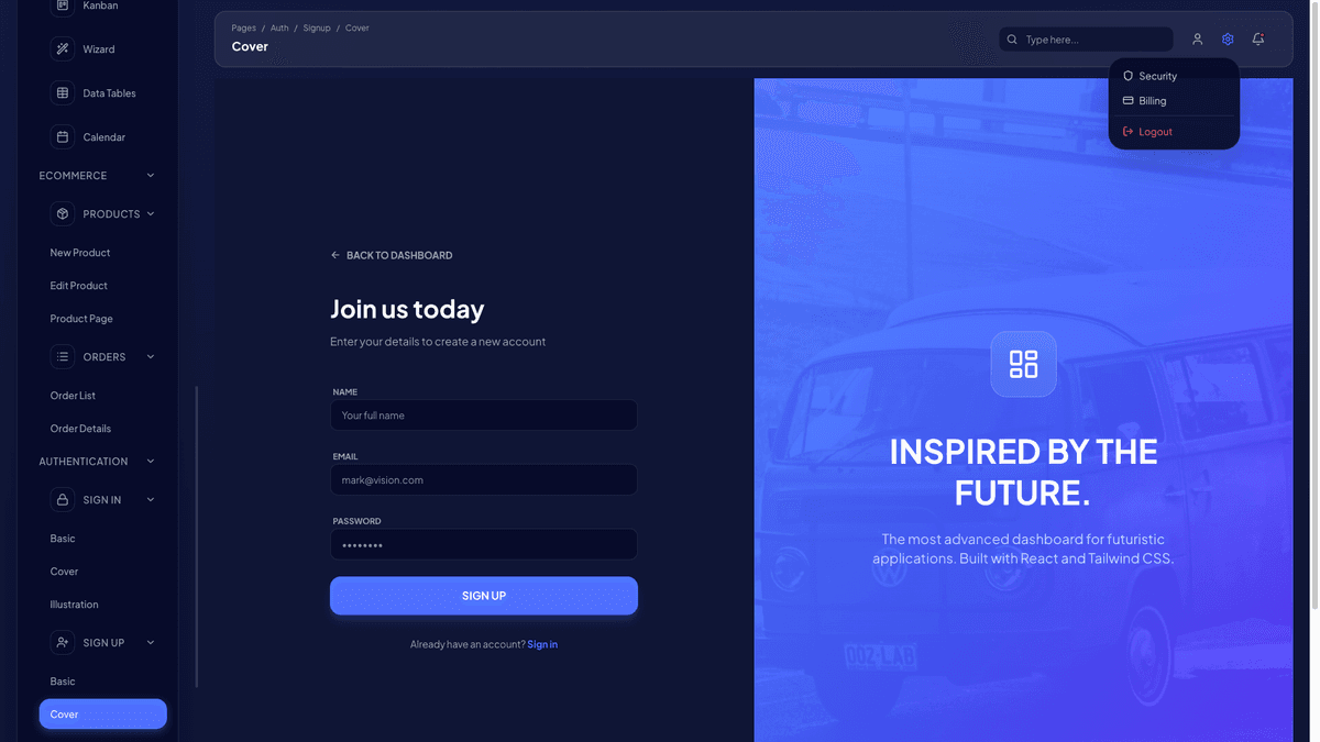 Vision UI Dashboard PRO Chakra